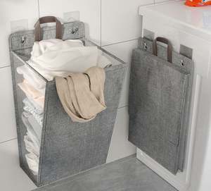 Panier à linge suspendu pliable en maille fine, personnalisé pour le tri et l'organisation des vêtements sales - Product Image 5