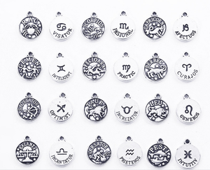 Rotondo <span class=keywords><strong>segno</strong></span> Zodiacale medaglia di fascini 15 millimetri vintage argento in ottone <span class=keywords><strong>segno</strong></span> Zodiacale charms tag 12 <span class=keywords><strong>segni</strong></span> dello Zodiaco costellazione charms tag - Product Image 3