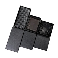 Boîte-cadeau noire en papier texturé pour portefeuille et ceinture, coffret cadeau en vente avec stock