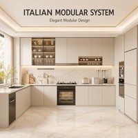 Ensemble d'armoires de cuisine modernes haut de gamme en MDF, sur mesure, en bois de luxe, complet, RTA, intelligent, petit format
