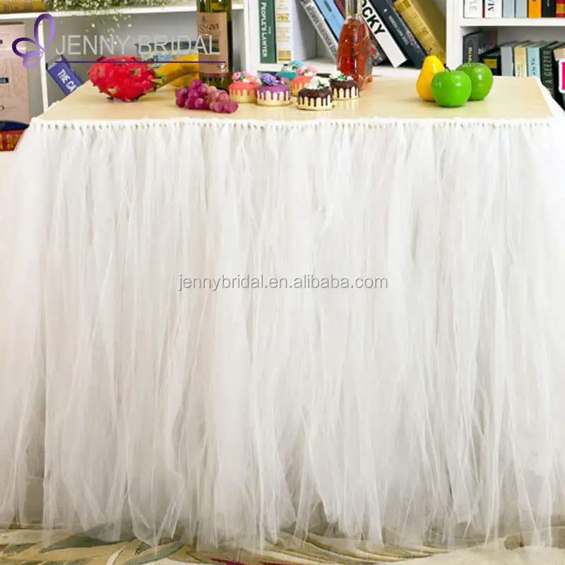 TC091#35 4.8m long  skirt for round table organza table skirt gathered table skirts