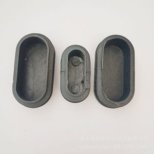 Patins en feutre elliptiques noirs antidérapants pour pieds de chaise et tabouret - Product Image 4