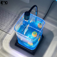 Kit de Démarrage d'Aquarium LED Petit Mini Geerduo pour Poissons Combattants, Crevettes et Poissons Rouges