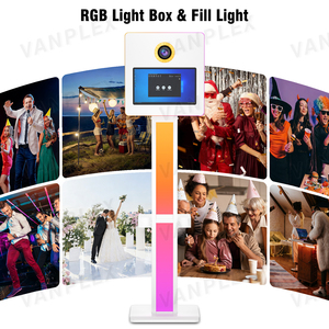 Kiosque <span class=keywords><strong>photo</strong></span> DSLR à écran tactile 15,6 pouces, directement de l'usine, avec support lumineux RGB et imprimante pour mariages et événements - Product Image 4