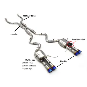 COC fabbrica prestazioni valvolati Catback scarico per BMW M3 E92 4.0L 2008 2013 tubo di scarico silenziatore tubo di scarico