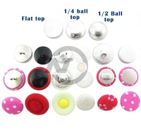 Boutons en plastique ABS demi-sphériques noirs avec dos recouvert pour costumes Tang et Cheongsam