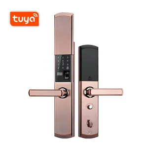 security house smart finger print lock door mortise latch doors handle with deadbolt locks & keys for front door key tuya wifi