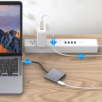 Hub USB Type C vers HDMI 3.0 en alliage d'aluminium multiport 3 en 1 Adaptateur USB Type C vers HDMI