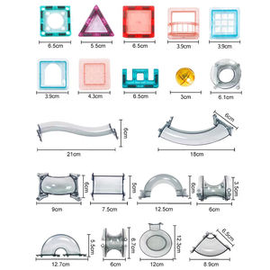 צינור צינור פלסטיק חוסם צעצועים 72 יח 'דיי הזזה מסלול בניין בלוקים צעצוע פאזל חינוכי - Product Image 5