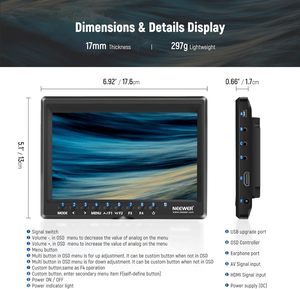 NEEWER F100 7 Inch Camera Field <strong>Monitor</strong> HD <strong>Video</strong> Assist Slim IPS With 2600mAh Battery &amp; USB Charger for DSLR Cameras - Product Image 2