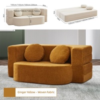 Canapé-lit modulaire rectangulaire pliable et inclinable avec compression sous vide et mousse à mémoire de forme, 2 places, pour hôtel et villa