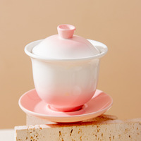 Porte-bougie en céramique en forme de Gaiwan vide, couleur dégradée créative, logo personnalisé