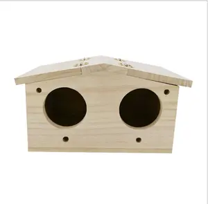 Wholesale Top Of This Parrot Nest Box Wooden Bird House Pet Nest Kit Breeding Box Cage Type Aviary Accessories