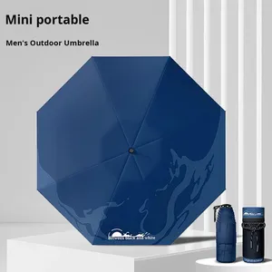Windproof Mini Travel Folding Umbrella UPF 50+ Small Compact Lightweight Design Fits in Pocket Umbrella for Men - Product Image 1