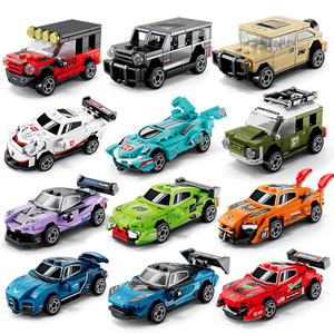 NUEVO Set de Bloques de Construcción de Plástico ABS con Cuatro Pistas de Carreras, Coches de Carreras de Fricción, Juguete Unisex para Niños - Product Image 1