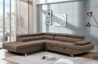 Canapé-lit modulable en L avec tête de lit et port USB, mobilier moderne pour la maison, avec revêtement en tissu pour chambre et salon