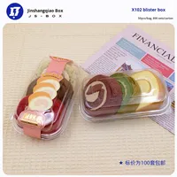 X102 Zhejiang Boîte d'emballage transparente anti-buée personnalisable pour rouleaux de gâteau, trapézoïdale, pour rouleaux de serviettes, boîte intégrée