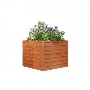Jardinière carrée en acier corten, style rustique, couleur marron, pour utilisation en extérieur - Product Image 1