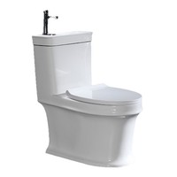 Nouveau style WC en céramique avec cuvette intégrée, siphon en P, pompage, pour appartement, deux-en-un, à poser au sol