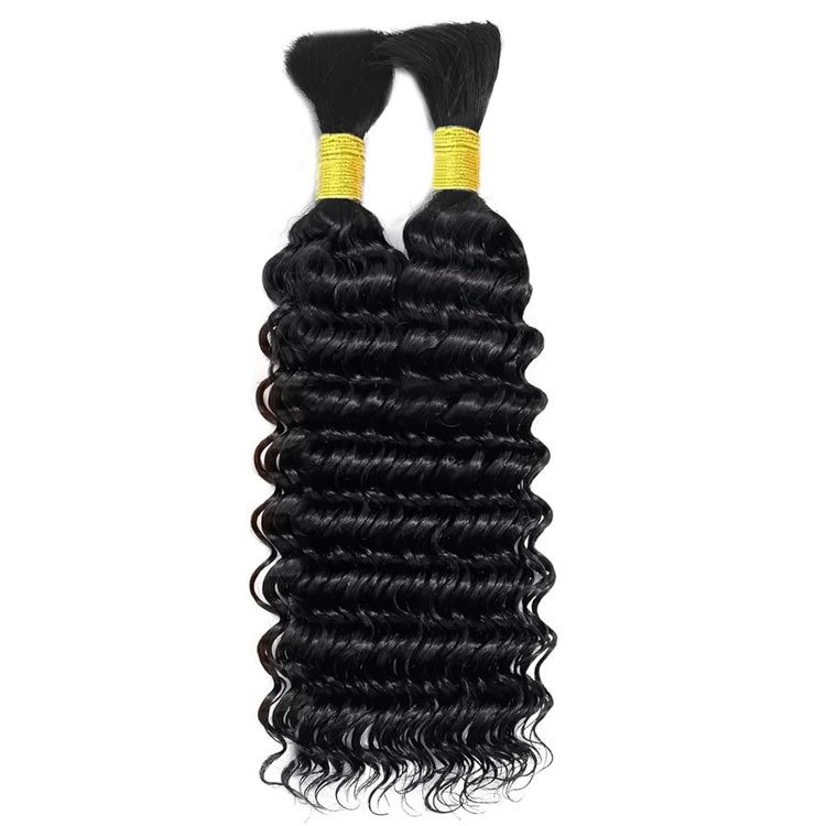 Wet and Wavy Bulk Human Hair For Braiding No Weft Deep Wave Bulk Human Hair Braiding Bundle Hair Extension