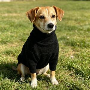Conjunto a juego <span class=keywords><strong>de</strong></span> cuello alto acanalado negro para perro y dueño, adorable atuendo <span class=keywords><strong>de</strong></span> marca privada para amantes <span class=keywords><strong>de</strong></span> las mascotas - Product Image 3
