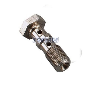 Phụ tùng ô tô thép không gỉ đôi banjo bu lông phanh phù hợp m10x1.0mm Metric chủ đề dài kết nối phanh đường ống phù hợp - Product Image 1