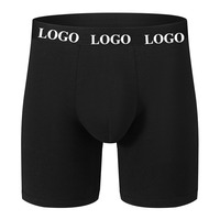 Sous-vêtements pour hommes en coton uni classique avec logo personnalisé, vente en gros, caleçons et boxers pour hommes de haute qualité et élastiques
