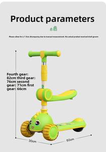 Patinete Infantil 3 en 1 con Diseño de <span class=keywords><strong>Dinosaurio</strong></span> Pequeño, Asiento Extraíble, Plegable, de 3 Ruedas, de Plástico, para Uso en Exteriores - Product Image 5