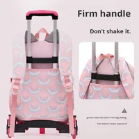 Poisson naturel Sac à dos léger à échelle d'escalade de grande capacité pour les filles du primaire de la 2e à la 6e année Nouveau chariot Cartoon
