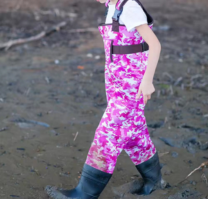 <span class=keywords><strong>Cuissardes</strong></span> de pêche à la mouche imperméables roses pour enfants, <span class=keywords><strong>cuissardes</strong></span> de canotage en plein air, respirantes, camouflage - Product Image 2