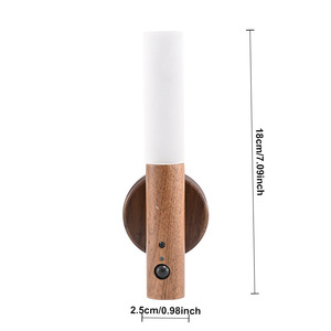 Luz de noche LED inteligente con <span class=keywords><strong>Sensor</strong></span> de movimiento ABS, carga de madera maciza, pasillo, decoración del hogar para sala de estar y jardín - Product Image 5