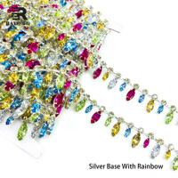 Haute qualité 6A cristal strass coupe fer verre strass frange gland chaîne pour robe de mariée et chaussures