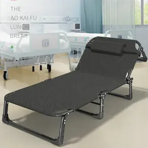 Cama de Camping Plegable Portátil, 3 Posiciones Ajustables, Cama Plegable de Doble Uso, <span class=keywords><strong>Lona</strong></span> y Metal - Product Image 4