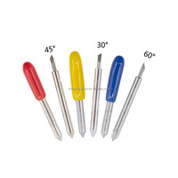 Cuchillas de Plotter de Corte QINGDA de Alta Calidad, Superficie Brillante, Garantía de 3 Años, Corte de Diamante de 45, 30 y 60 Grados, OEM, 23.5mm