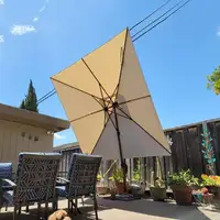 Алюминиевый Зонт с боковой консолью для улицы, зонт для патио, зонт от солнца со светодиодной солнечной подсветкой, большая основа