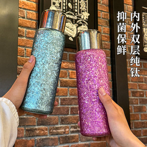 Vaso Aislado de Titanio Puro, Diseño Recto, Doble Pared, con Filtro para Té, Termo de Viaje de Gran Capacidad, en Caja de Regalo - Product Image 2