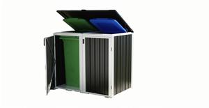 Customizable DIY Metal Trash Can <strong>Bin</strong> <strong>Storage</strong> Shed 2-3-Door Easy Assembly for <strong>Garden</strong> Backyard Park Outdoor Use Induction - Product Image 4