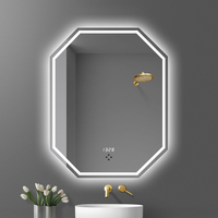 Usine personnalisée miroir de bain polygone led Villa luxe intelligent moderne led miroir Salon réglage de la luminosité led miroir de bain