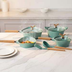 Juego de Utensilios de Cocina de Aluminio Fundido a Presión MGC con Revestimiento Cerámico de <span class=keywords><strong>Jade</strong></span>, Aspecto Exquisito, Más Saludable y Fácil de Limpiar - Product Image 1