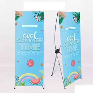 Grote Basis X Banner Stand 80*200Cm Maat Gratis Ontwerp Voor Promotionele Vlaggen & Banners