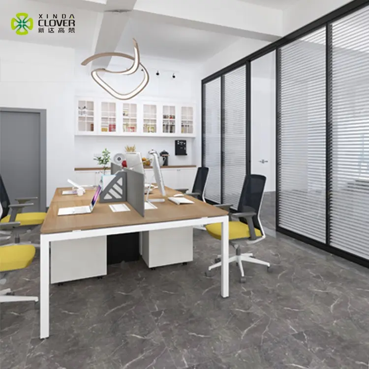 Escritorio de oficina con Panel, muebles de oficina contemporáneos modernos, tamaños estándar, estación de trabajo de oficina