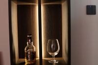 Profilé LED encastré pour rétroéclairage de vitrine, gris sablé, double face, extrusion lumineuse YB1033-32