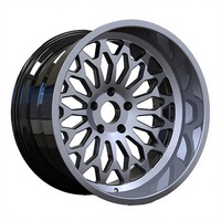 Jante de voiture en alliage d'aluminium forgé à déport profond 130 mm PCD ET 10, noir argenté, multi-rayons, pour tuning et remplacement