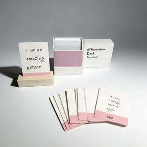 Tarjetas de Afirmaciones Positivas para Niños, Impresión Personalizada, Color Rosa, Citas Diarias de Mindfulness, Tarjetas de Afirmación para Niños - Product Image 1
