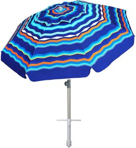 Promotional Cheap Adjustable Height <strong>Beach</strong> Umbrella Tilt Protection Aluminum Alloy Tube Ground Spike Resort Pool Sand Shade - Product Image 1