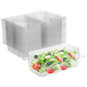 Disposable <b>Clear</b> Plastic PET Fruit Biscuit Clamshell Box Dessert <b>Containers</b> - Product Image 1