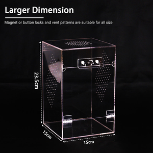 Terrario Rectangular Moderno y Ecológico de Acrílico Luby para Reptiles, Jaula de Varios Tamaños 20x20x30cm para Ranas y Arañas - Product Image 2