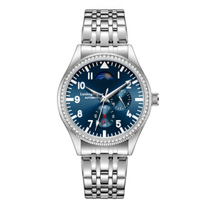 Reloj mecánico de la marca Duke of Lorraine, multifuncional para hombre, piloto, luminoso, con diamantes completos, correa de <span class=keywords><strong>piel</strong></span> de camarón, exportación portuguesa. - Product Image 5
