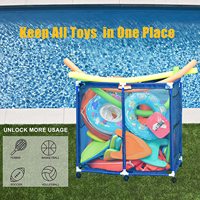 Bac de rangement personnalisé pour piscine, conteneur roulant, organisateur de panier en maille avec panier en maille de nylon, grande capacité