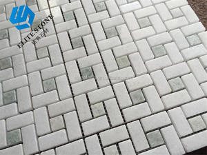 Mosaïque de marbre moderne à jet d'eau 10 mm, carreaux muraux et de sol verts pour la décoration intérieure des salles de bain d'hôtel - Product Image 6
